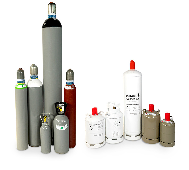 Gasflaschen für Treibgas, Propangas und technische Gase